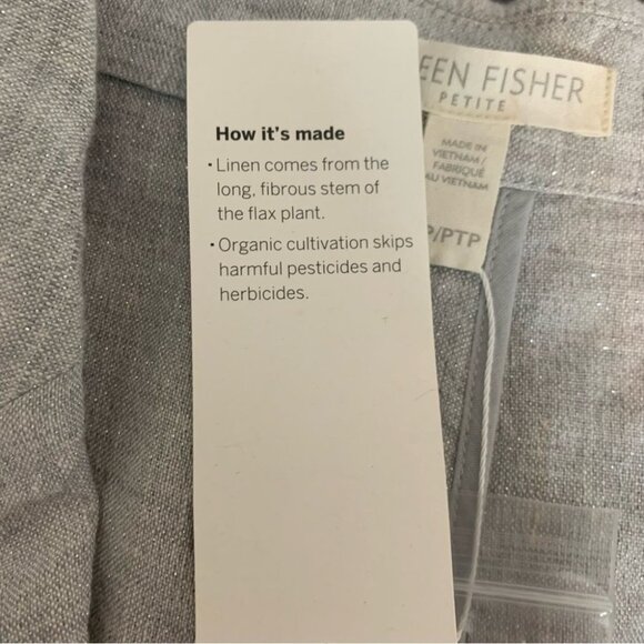 NWT Eileen fisher gray linen Blazer Size XS Petite - Picture 10 of 13